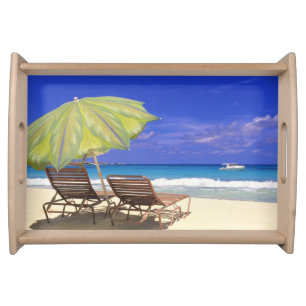 Beach Umbrella, Abaco, Bahamas Serving Tray