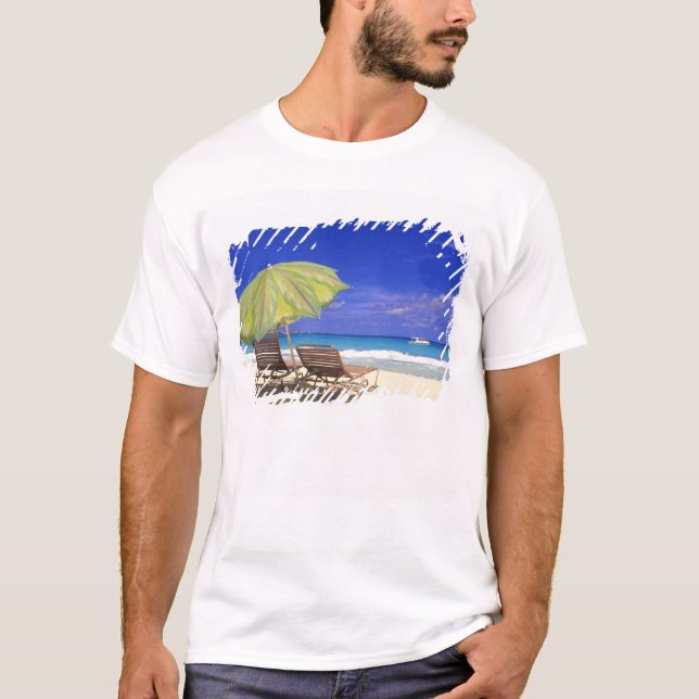 Beach Umbrella, Abaco, Bahamas T-Shirt (Front)