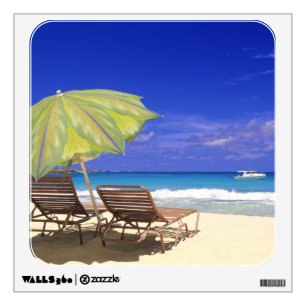 Beach Umbrella, Abaco, Bahamas Wall Sticker