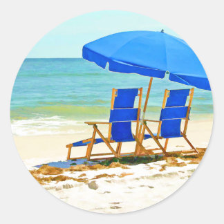 Beach Umbrella Stickers | Zazzle