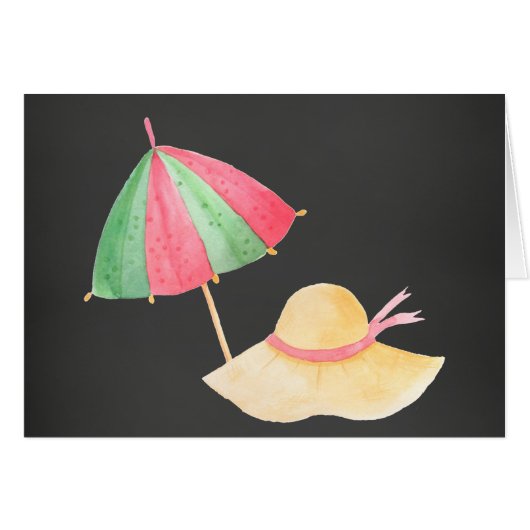Beach Umbrella and Hat Cards (Front Horizontal)