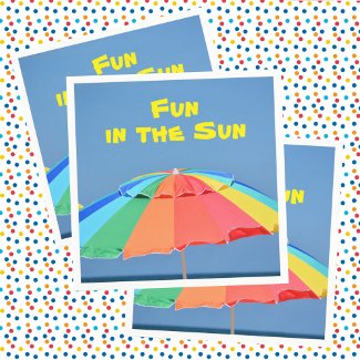 Beach Umbrella Bright Colorful Summer Fun