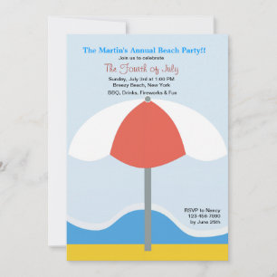 Beach Umbrella Party Invitation