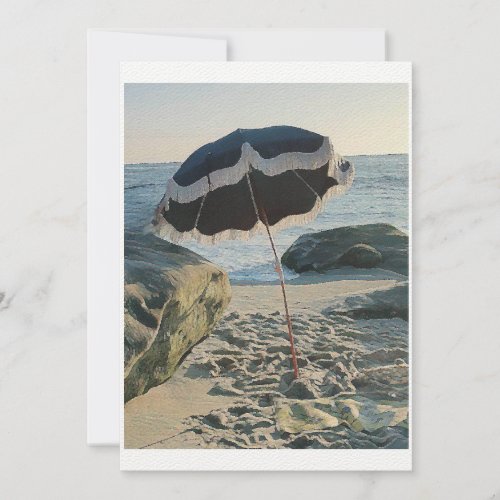 Beach umbrella the art of walking in La Jolla Invitation