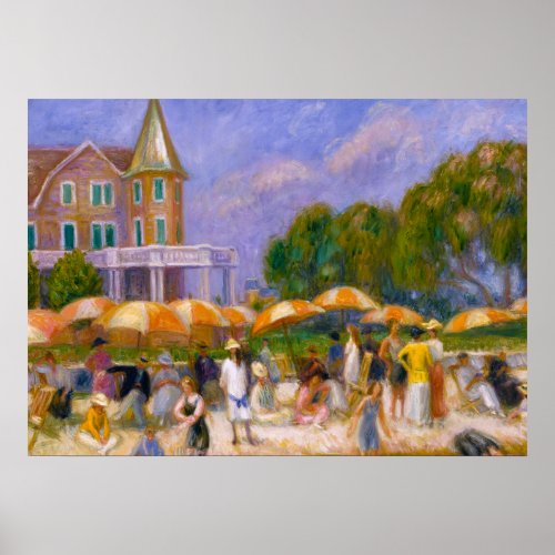 Beach Umbrellas at Blue Point by William Glackens Poster