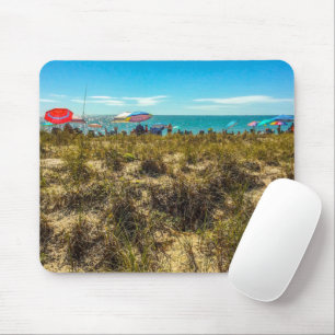 Beach Umbrellas on the Horizon Mousepad