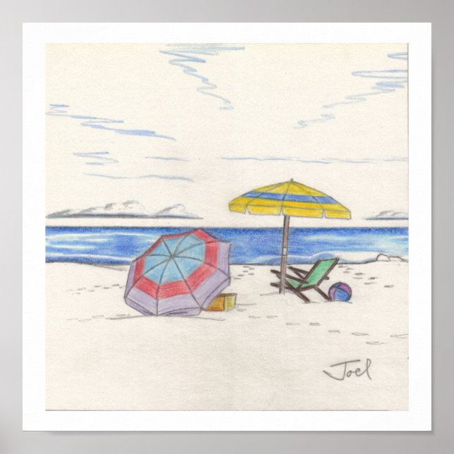 BEACH UMBRELLAS print (7.33"x7.33") (Front)