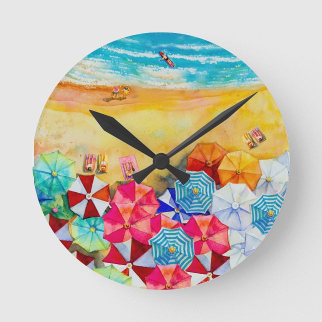Beach Umbrellas  Round Clock (Front)