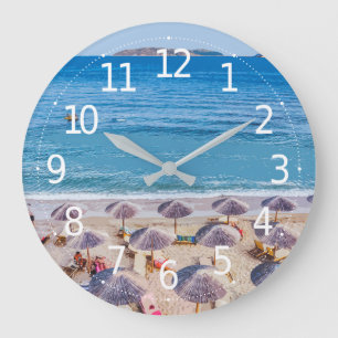 Beach Umbrellas Summer Scenery   Wall Clock