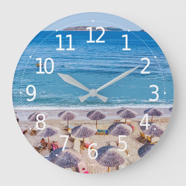 Beach Umbrellas Summer Scenery | Wall Clock (Front)