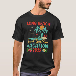 Beach Vacation 2022 Retro Sunset California Long B T-Shirt