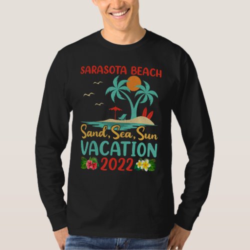 Beach Vacation 2022 Retro Sunset Florida Sarasota  T_Shirt