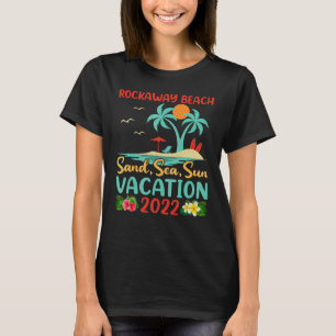 Beach Vacation 2022 Retro Sunset New York Rockaway T-Shirt