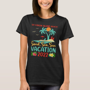 Beach Vacation 2022 Retro Sunset Us Virgin Island T-Shirt