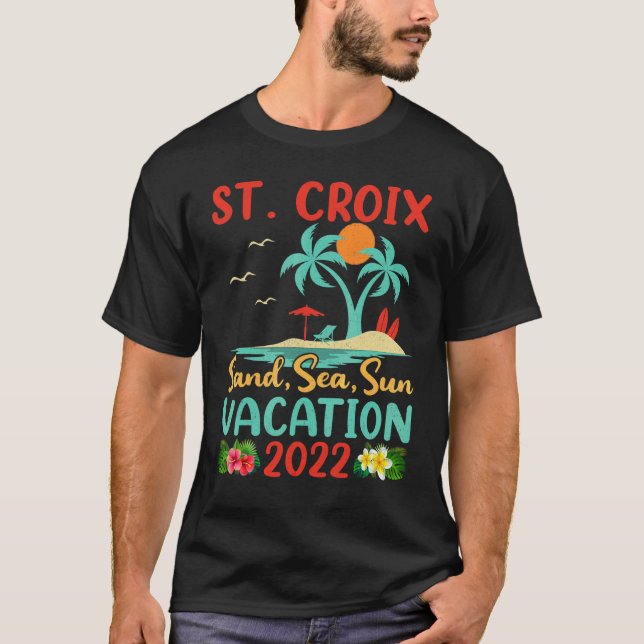 Beach Vacation 2022 Retro Virgin Island St Croix B T-Shirt (Front)