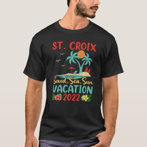 Beach Vacation 2022 Retro Virgin Island St Croix B T_Shirt