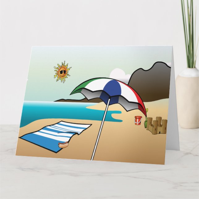 Beach Vacation BIG Greeting Card (Front)