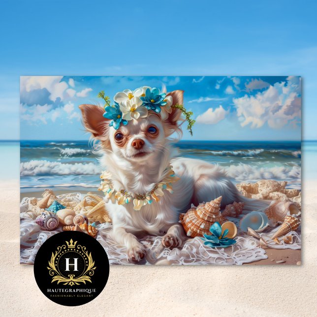 Beach vacation Chihuahua puppy Decoupage  Tissue Paper (Creator Uploaded)