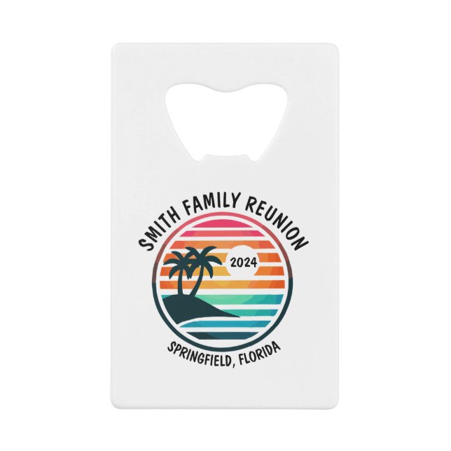 Beach Vacation Family Reunion Credit Card Bottle Opener (Front)