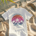 Beach Vacation Family Reunion Custom Tropical Tri-Blend Shirt<br><div class="desc">Cool matching tropical family vacation tri-blend t-shirts for a dad or brother to wear on an island cruise. Features beautiful palm trees in front of a pretty pink beach sunset. Perfect custom tees for your summer trip to the sea.</div>