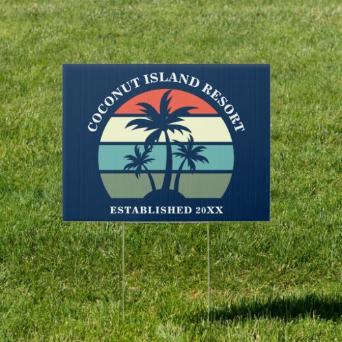 Beach Vacation Home Palm Tree Resort Welcome Sign