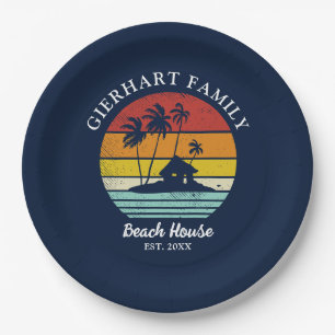 Beach Vacation House Family Reunion Seaside Paper Plates