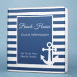 Beach Vacation House Rental Guide Instructions<br><div class="desc">This design was created though digital art. This binder can be used by a home owner or property management company. It may be personalized in the area provide or customizing by choosing the click to customize further option and changing the name, initials or words. You may also change the text...</div>