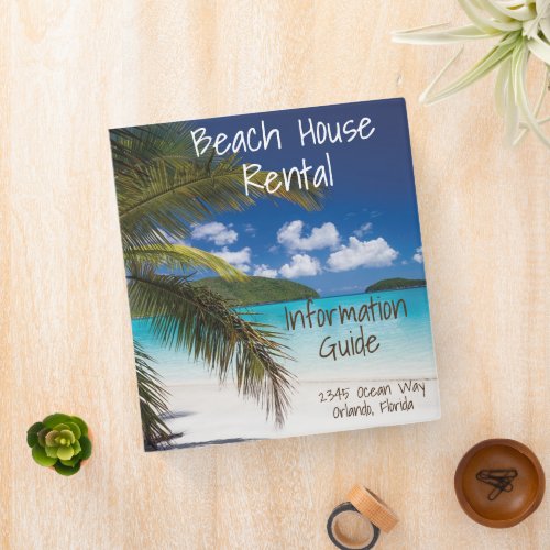 Beach Vacation House Rental Guide Instructions 3 Ring Binder