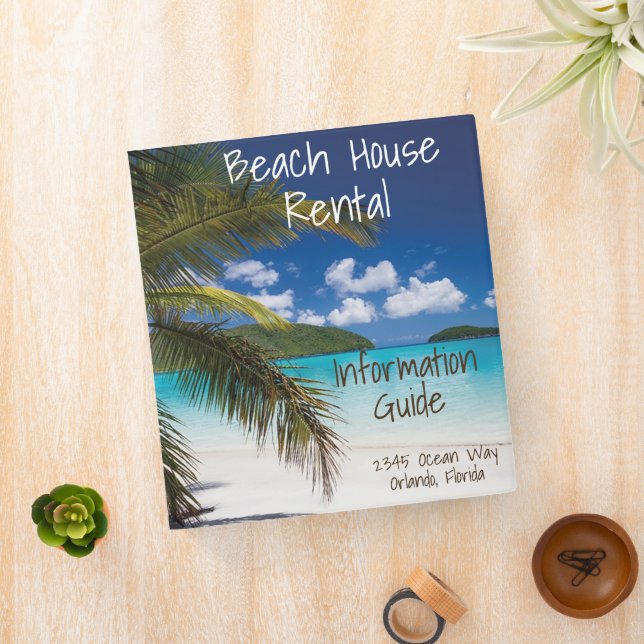 Beach Vacation House Rental Guide Instructions 3 Ring Binder (In Situ)
