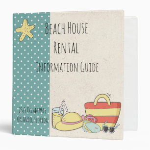 Beach Vacation House Rental Guide Instructions 3 Ring Binder