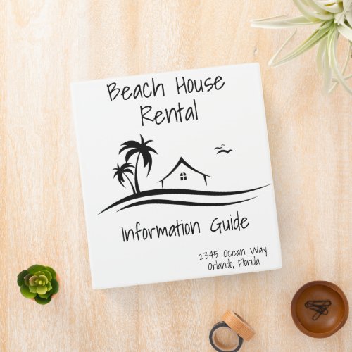 Beach Vacation House Rental Guide Instructions  3 Ring Binder