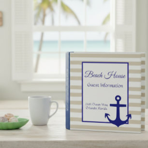 Beach Vacation House Rental Guide Instructions 3 Ring Binder