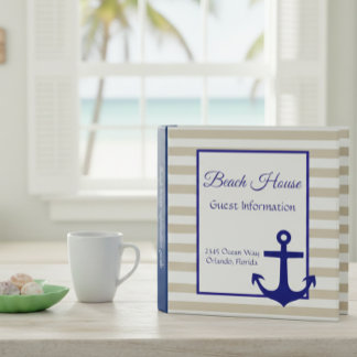 Beach Vacation House Rental Guide Instructions 3 Ring Binder