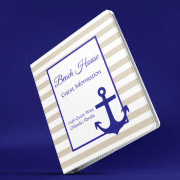 Beach Vacation House Rental Guide Instructions 3 Ring Binder by ColorFlowCreations at Zazzle