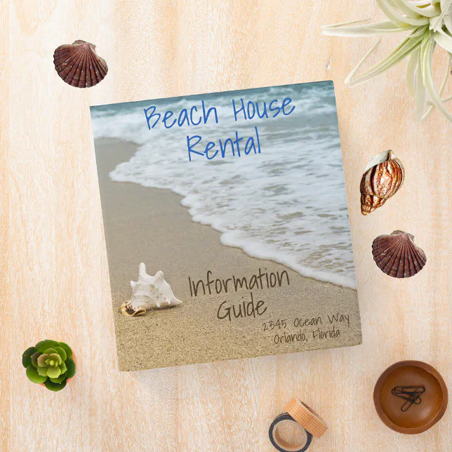 Beach Vacation House Rental Guide Instructions 3 Ring Binder Zazzle
