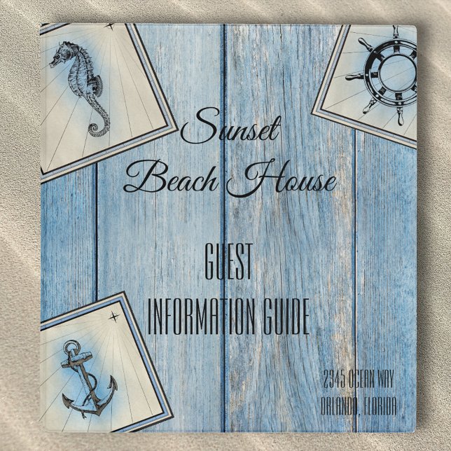 Beach Vacation House Rental Guide Instructions 3 Ring Binder (Creator Uploaded)