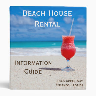 Beach Vacation House Rental Guide Instructions 3 Ring Binder