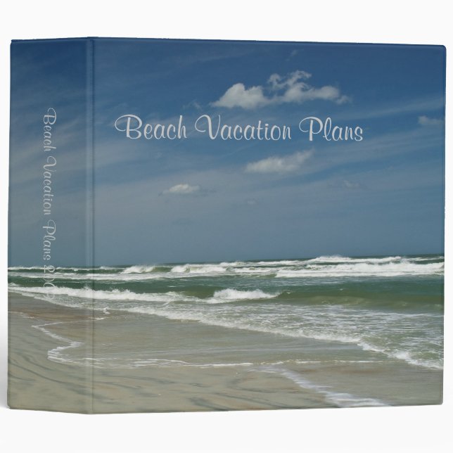 Beach Vacation Plans 2" 3 Ring Binder (Front/Spine)