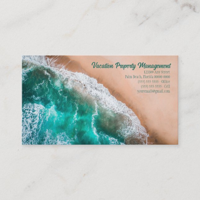 Beach Vacation Property Rental Business Card (Front)