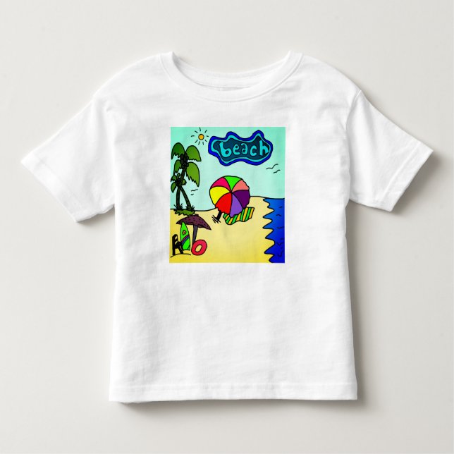 beach vacation relax toddler t-shirt (Front)