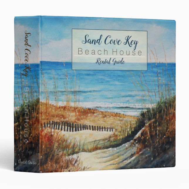 Beach Vacation Rental Binder Coastal Sand Dunes (Front/Spine)