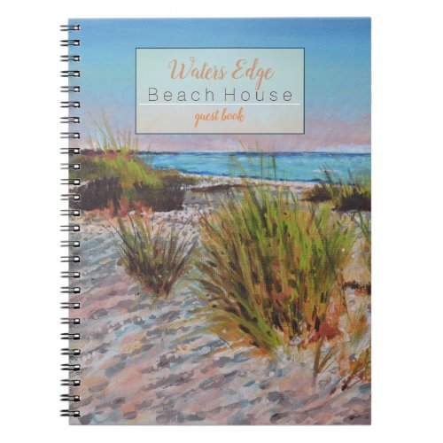 Beach Vacation Rental Guest Book With Coastal Art