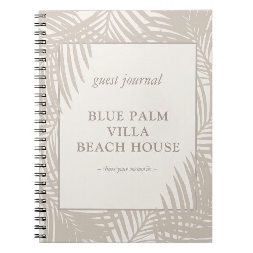 Beach Vacation Rental Guest Journal Notebook