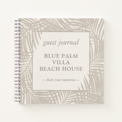 Beach Vacation Rental House Guest Journal Notebook