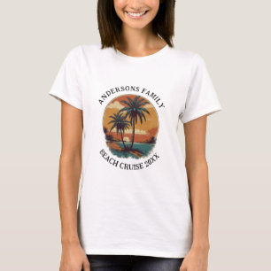 Beach Vacation Tropical Palm Tree Family Reunion   T-Shirt