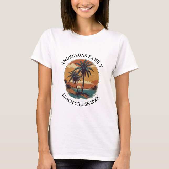 Beach Vacation Tropical Palm Tree Family Reunion   T-Shirt (Front)