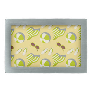 Beach vacay pattern with sunglasses and sun hat belt buckle