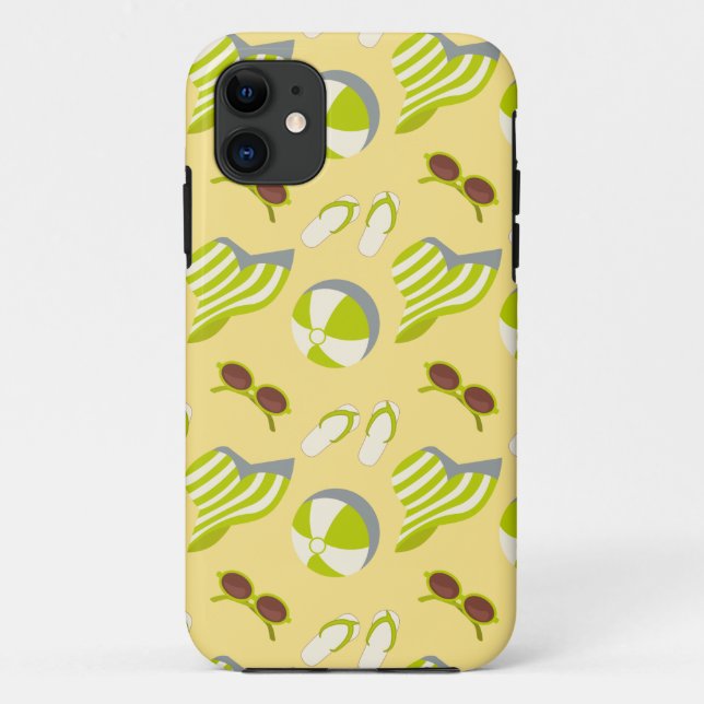 Beach vacay pattern with sunglasses and sun hat Case-Mate iPhone case (Back)