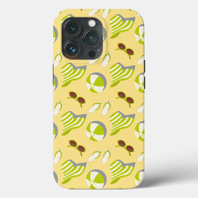 Beach vacay pattern with sunglasses and sun hat  Case-Mate iPhone case (Back)