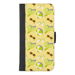 Beach vacay pattern with sunglasses and sun hat   iPhone 8/7 plus wallet case